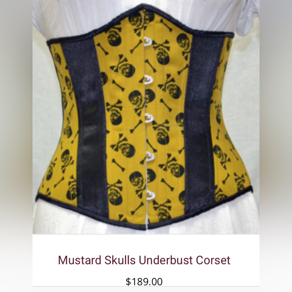 Mustard Skull Underbust Corset